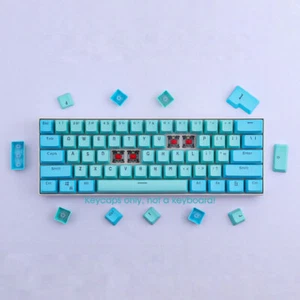Soft Blue PBT Doubleshot Keycaps Set for 60% TKL 104 MX Mechanical Keyboards - Picture 1 of 7