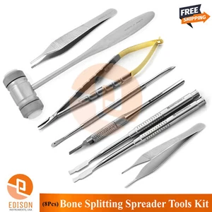 Implant Bone Splitting Kit Surgical Orthopedic Mallet Hammer Ochsenbein Chisels - Picture 1 of 15
