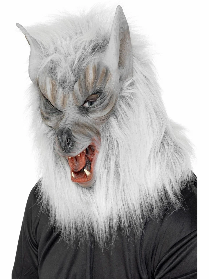Silver Grey Latex Wolf Mask Halloween Werewolf Horror Fancy Dress Accessory - image 1 of 1