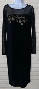 Vestido Chicos Travelers Talla 1 (MEDIANO) Negro Estampado Floral Midi Hecho en EE. UU. Usado en Excelente Condición - Imagen 1 de 9