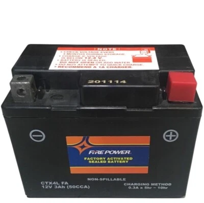 Kazuma Viper 50,   Dirtbike Maintenance Free Battery CTX4L - Image 1 of 3