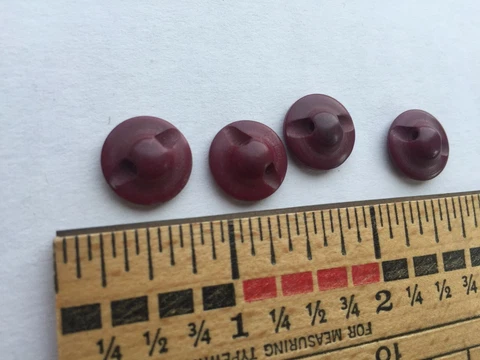 Burgundy wine dyed vegetable ivory Tagua nut Antique buttons set of 4 Cover