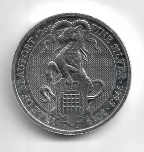 Queens Beasts 2019 - Yale of Beaufort - Cinco libras - Moneda de plata - 2 OZ - Imagen 1 de 2