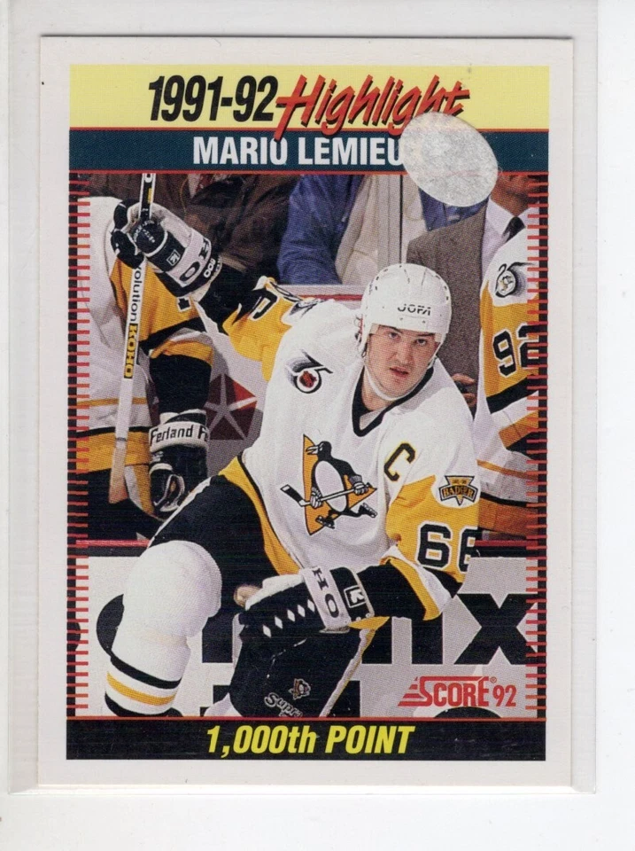 1992 SCORE MARIO LEMIEUX HOCKEY CARD #448 EX - Image 1 of 1