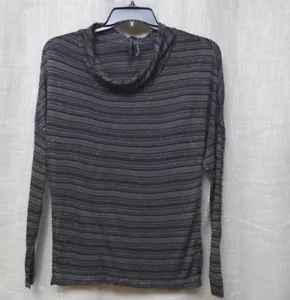 49,00 $ Seven7 Damenoberteil Metallic-Streifen Wasserfallausschnitt Dolmanärmel schwarz - Bild 1 von 11