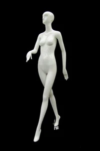 Adult Female Full Body Fiberglass Abstract Walking Fashion Mannequin with Base - Picture 1 of 4