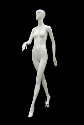AMERICAN DRESS FORMS Adult Female Full Body Fiberglass Abstract Walking Fashion Mannequin with Base
