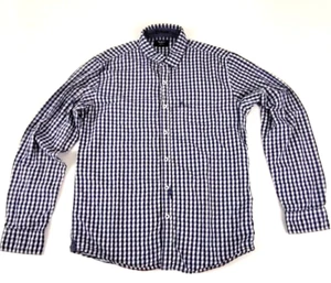 Pepe Jeans Men's Shirt Checkered Long Sleeve Button Up Size L Blue & White - Picture 1 of 13