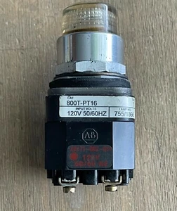 ALLEN BRADLEY 800T-PT16 SER T CLEAR ILLUMINATED PUSHBUTTON W/CONTACT 800T-XA - Picture 1 of 6