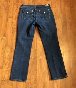 Levi's 505 Jean Jambe Droite Bleu Lavé Foncé Denim Pantalon 12M Stretch Rouge Tab - Photo 1/12
