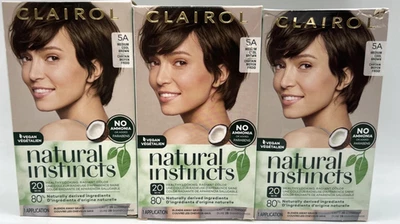 3 PACK Clairol Natural Instincts 5A Medium Cool Brown Semi-Permanent Hair Color - Image 1 of 2