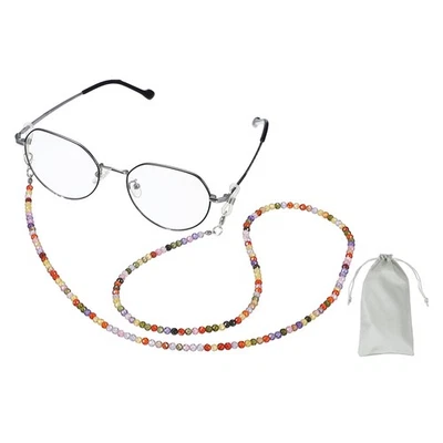 Mixed Color Rice Beads with Bag Glasses Chain Lanyard - Imagen 1 de 4
