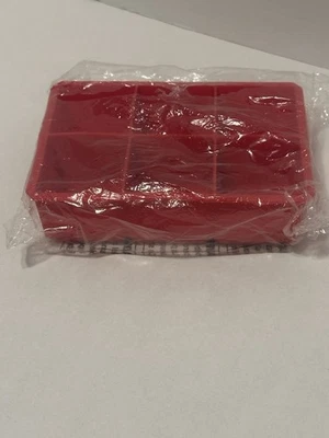 Red Silicone Ice Cube Tray Mold with 6 Large Square Compartments - Image 1 of 4