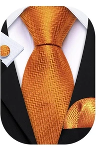 Barry. Corbatas a cuadros Wang. Corbata para hombre con pañuelo y gemelos nueva - Imagen 1 de 6
