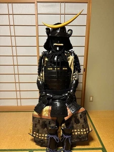 Japanese Armor Yoroi Kabuto Samurai Retro Vintage Black Iron Full Set F/S JP - Picture 1 of 10