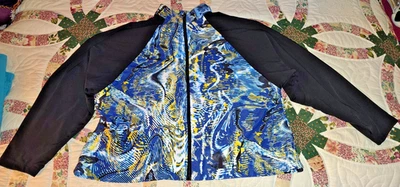 CHAQUETA DE ENTRENAMIENTO NEGRA Y SALPICADURAS AZUL DORADO BLANCO CREMALLERA FRONTAL H2O WILTON NH 3XL Foto 1 de 4