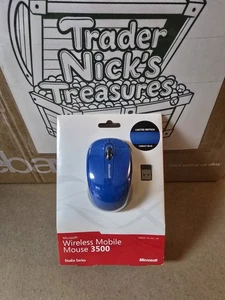 Microsoft Wireless Mobile 3500 Mouse Rare Cobalt Blue New in Sealed Packaging - Picture 1 of 6