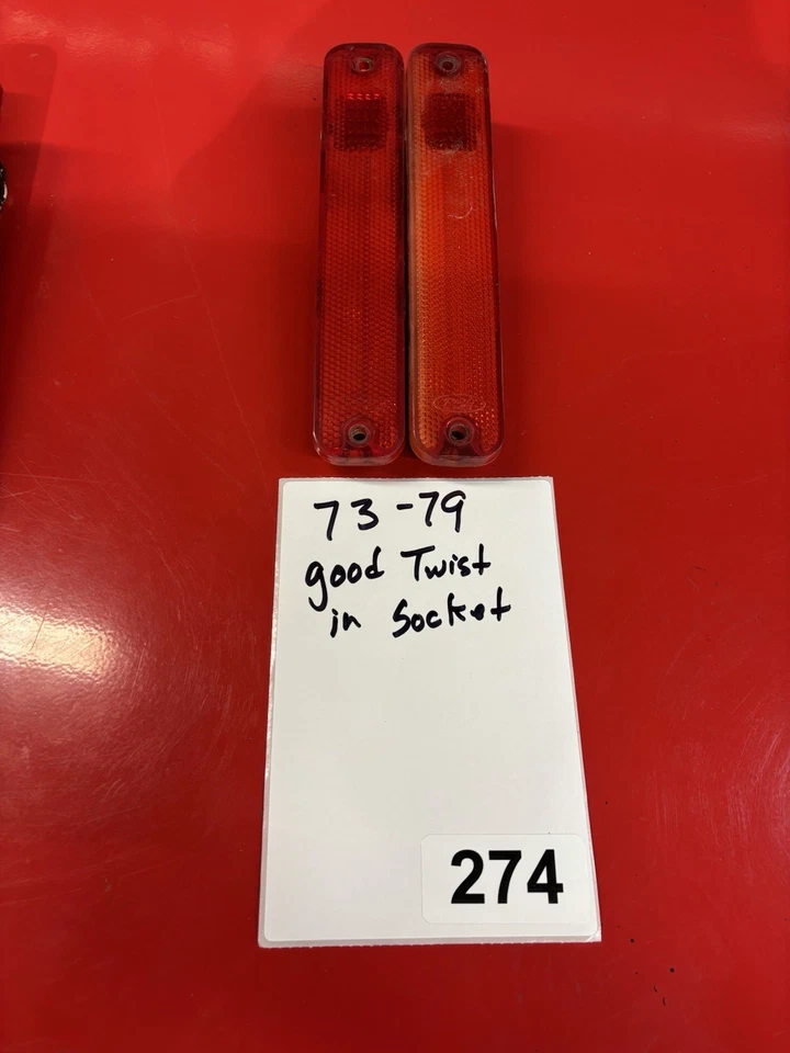 1973-1979 Ford F100 F150 F250 Bronco Pickup,  Bed Side Marker Lights Red #274 - Image 1 of 1