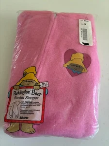 Vintage neu aus altem Lagerbestand Sears Paddington Bär rosa Decke Schlafanzug Gr. 5 41 - 43 Pfund Eden Toys - Bild 1 von 3