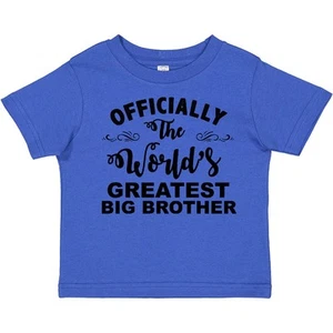 Inktastic Officially The World's Greatest Big Brother Toddler T-Shirt Best Gift - Picture 1 of 7