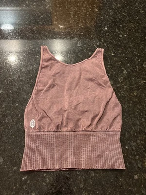 Blusa esportiva Free People FP Movement Good Karma Crop marrom, XS/S, nova! - Imagem 1 de 4