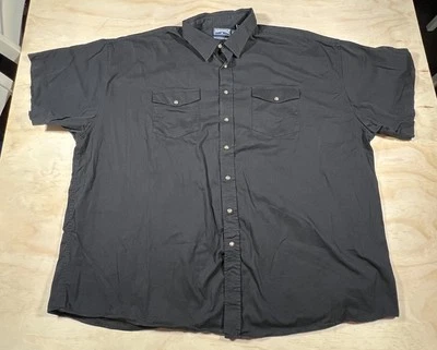 Camisa masculina A5917 Panhandle slim cowboy ocidental pérola botão de pressão preta 4XL - Imagem 1 de 4