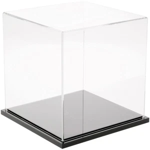 Plymor Clear Acrylic Display Case with Black Base, 7" x 7" x 7" - Picture 1 of 1