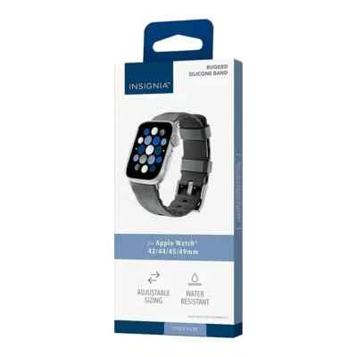 Insignia - Correa de silicona resistente para Apple Watch 44 mm, 45 mm, 46 mm Serie 10 Foto 1 de 4