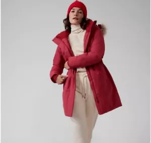 NWOT Athleta Outbound Parka Coat L Hooded Red Rainout Sz. Large NEW $349 - Picture 1 of 8