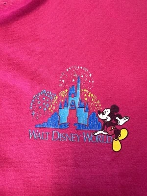 DISNEY ORIGINALS WALT DISNEY WORLD T-Shirt Tee Size S/M Pink Mickey Mouse Castle - Image 1 of 4