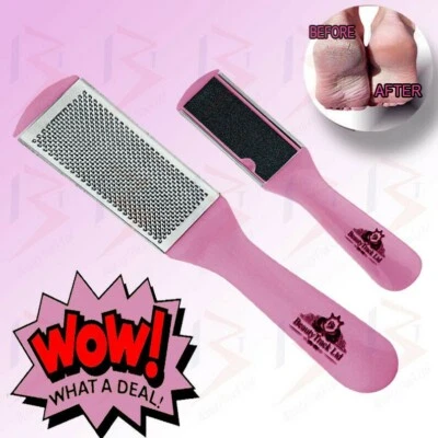 Rosa Pediküre Fuß Raspel Feile Schrubber Hart Tote Raue Haut Hornhautentferner 2 Seiten - Bild 1 von 4