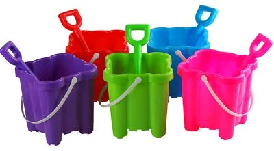 Castle Buckets And Spades  - Chunky Beach or Sandpit Toy - Set of 5 - Image 1 of 3