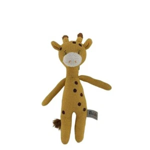 Knitted Giraffe Rattle Soft Toy Yellow 10"/25cm ES Kids - Picture 1 of 3