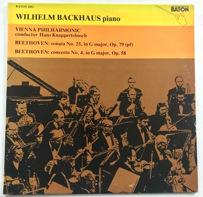 Wilhelm Backhaus Beethoven Sonata 25, Concerto 4 VPO Knappertsbusch Baton 1002 - Image 1 of 4