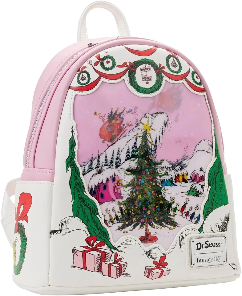 Loungefly Dr. Seuss Holographic Grinch Stole Christmas Scene Mini Backpack