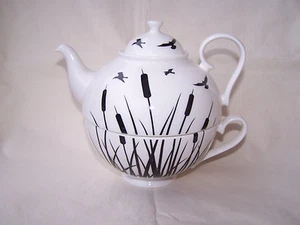 Tea for one aus Brilliantporzellan -  * Schilf *  ORIGINAL Jameson & Tailor - Bild 1 von 5