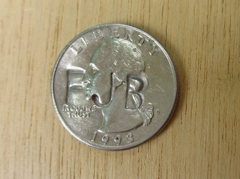 1993 Washington Quarter Counterstamp Coin  FJB Cover