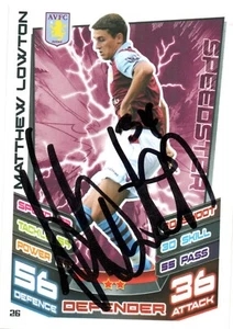 MATTHEW LOWTON SIGNED ASTON VILLA 2012/2013 MATCH ATTAX TRADING CARD+COA - Picture 1 of 1