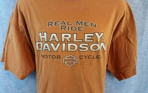 "Camiseta para hombre HARLEY DAVIDSON Motorcycles 2XL S/S algodón óxido ""Real Men Ride" - Imagen 1 de 4