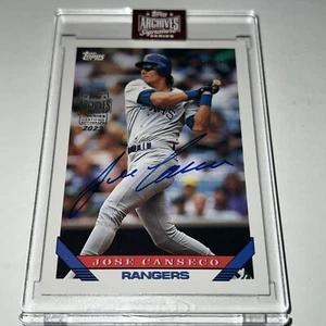 2023 Topps Signature Archives José Canseco en tarjeta automática 35/37- 1993 Topps - Imagen 1 de 2