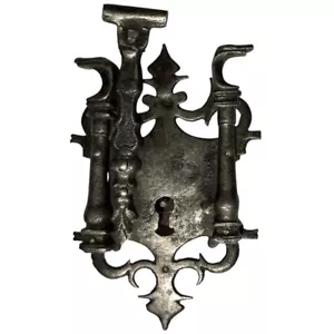 Frühantik 17. Jahrhundert spanischer Barock Eisenschloss Box und Hasp - Bild 1 von 4