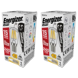 LED Filament Pygmy Light Bulb 2W E14 Warm White 2700K Energizer S13561 x2 - Picture 1 of 3