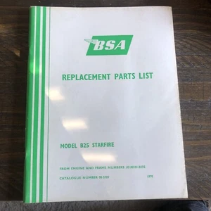 Lista de piezas de repuesto BSA modelo B25 Starfire 1970 CD153 original - Imagen 1 de 6