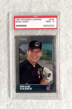 1997 Bowman Chrome Sean Casey Rookie Card #245 ~ PSA Graded 9 Mint