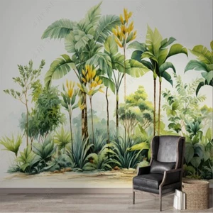 Fotomural no tejido papel pintado murales pintado a mano selva tropical paisaje 12209 - Imagen 1 de 5