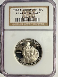1982 Washington 250th Anneversary of Birth Commemorative Half Dollar NGC PF69UC - Picture 1 of 4
