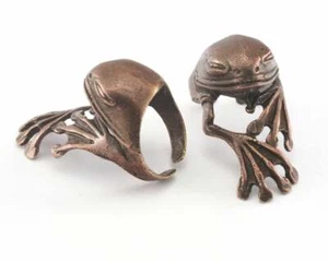 Frosch verstellbarer Ring Antik Kupferbeschichtet Messing 20 mm 10,5 US Größe - Bild 1 von 2