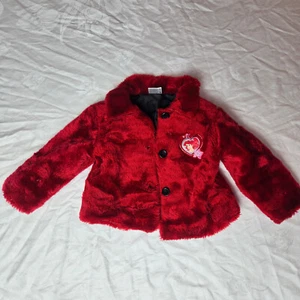 Disney Ariel Jacket Coat Sz Girl Toddlers Infant 24 Months Button Up Red Soft - Picture 1 of 4