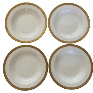 Lot of 4 RALPH LAUREN HEWITT RIMMED SOUP BOWL GOLD 9" DIAMETER - Bild 1 von 5