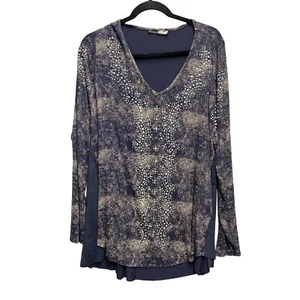 VOCAL Voice Of California Long Sleeve V- Neck Beaded Tunic Size 2XL Multi Color - Picture 1 of 11